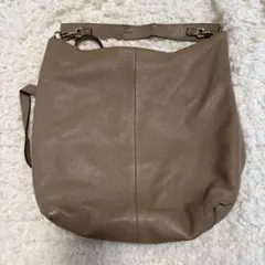 だ*き様 サザビー　ベージュ レザー ショルダーバッグ