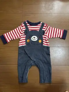 【size60-70】クマプリントロンパース