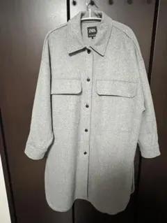 ザラ　ウール混シャツコート