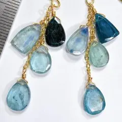 14KGF＊マルチカラーカイヤナイトのピアスl73