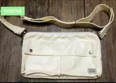 PORTER メンズ ショルダーバッグ クリーム ホワイト ブランド 人気