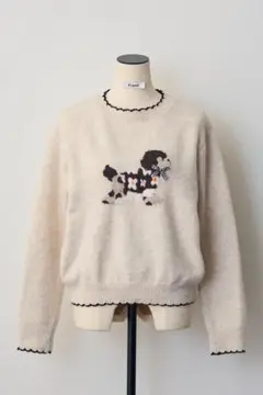 Frene 2025 新作　新品　ドッグジャガードニット　アイボリー
