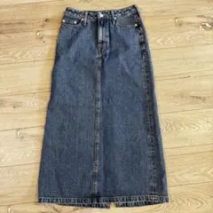 アンタイトル デニム ロングスカート ブルー XS