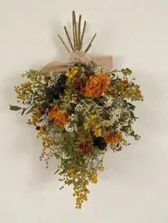 Natural＊ミモザとグリーンスワッグ ♡ドライフラワースワッグ - メルカリ