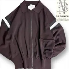 J3549 新品 バトナー レショップ別注シルク混ジップアップニット ブラウンM