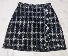 GRL ツイード ミニスカート キュロット ブラック