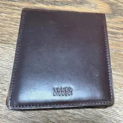 TAKEO KIKUCHI レザー 二つ折り財布 ブラウン