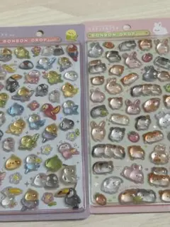 ボンボンドロップ　動物　モルモット&ウサギ　トリ　クーリア　2枚セット