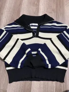 ハーフジップニット