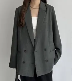 【美品】callautia／ダブルボタンテーラードジャケット XL 卒業式入学式