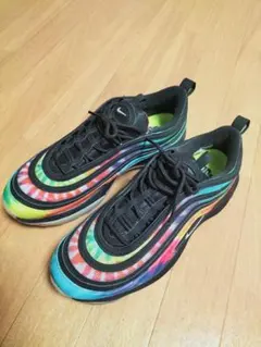 美品　NIKE AIR MAX 97　ゴルフ　黒✕虹のサムネイル