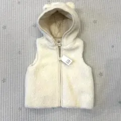 【新品】baby GAP くま耳ボアベスト 80cm