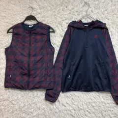 美品　フィラ　ゴルフ　重ね着　裏起毛　トラックジャケット　中綿入りベスト　M