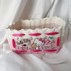 ★新品 ハローキティ ショッピングバスケット 買い物かご ピンク ヒョウ柄 かご ハローキティ ショッピングバスケット 買い物かご ピンク ヒョウ柄