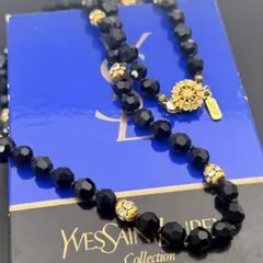 未使用保管品✨イヴ サンローラン ネックレス ロング ラインストーン ゴールド