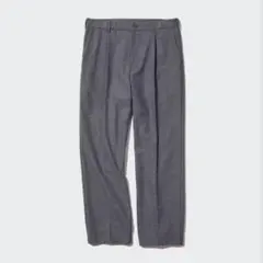 【完売商品】 UNIQLO タックワイドパンツ ブラッシュドツイル グレー Mのサムネイル