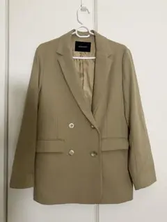ベージュ ダブルブレストジャケット M