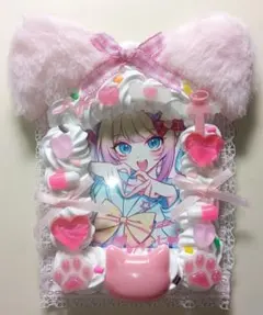 ピンク 猫耳 量産型 地雷 平成女児 ホイップデコ トレカケース