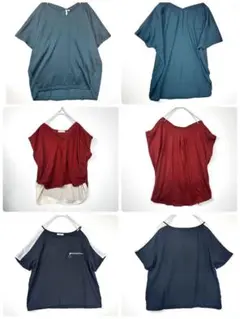 【まとめ売り Mサイズ】着回し レディーストップス 半袖 3枚セット