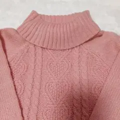 ピンク ニットワンピース 120