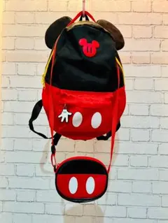 ミッキーマウス耳付きリュック&ナップサック付き
