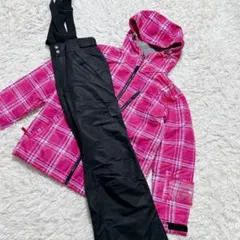 【2467】✨極美品✨IGNIO スキーウェア　セットアップ　ピンク　チェック