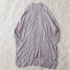 アンティカ 洗える ペイズリー チュニック シャツ パターントルソー グレー F