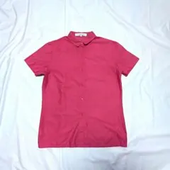 【Christian Dior】90sロゴ刺繍半袖シャツ　ピンク系　Y2K