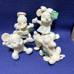 ホワイトミッキー＆ミニー＆ドナルド＆グーフィー　ぬいぐるみ４点