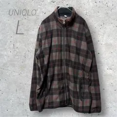 UNIQLO ユニクロ フリースジャケット チェック L スタンドカラー