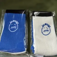⭐︎青と白のリブ編みソックス⭐︎2足セット