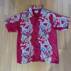 【良品】90s AVANTI アバンティ アロハシャツ　虎　龍 シルク100%のサムネイル