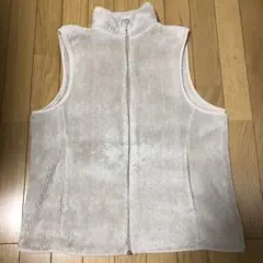 CLOSSHIフリース ベスト ジッパー付き ベージュ色