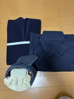 剣道着上下・面セット 紺色　クリーニング済み