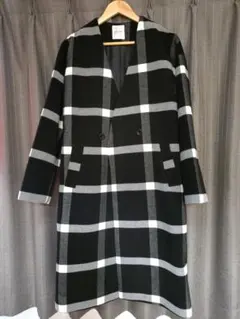 BACK NUMBER チェック柄ロングコート Mサイズ