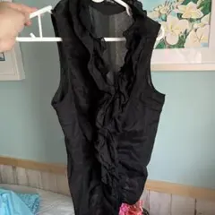 COMME CA ISM ブラック ノースリーブシャツ L