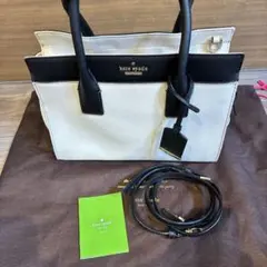 【値段交渉可】kate spade ハンドバッグ ホワイト/ブラック