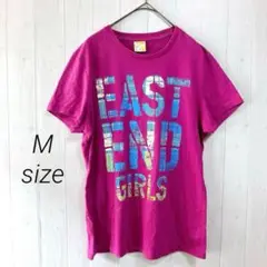 半袖Ｔシャツ　紫　EAST END GIRLS プリント　Ｍサイズ