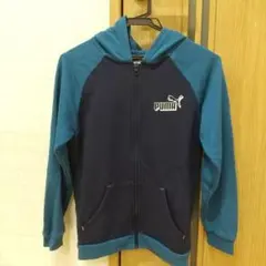 PUMA フルジップパーカー ネイビー/ターコイズ
