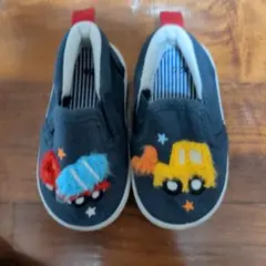 ネイビー スニーカー 120サイズ トラック刺繍