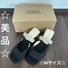 【RODEO CROWNS 】バイカラーミュールサンダル　M 23㎝のサムネイル