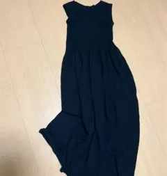 ブラック　ノースリーブ ロングワンピース
