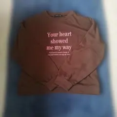 ブラウン 刺繍 トレーナー M
