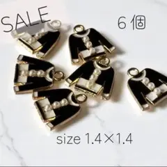 6個　ジャケット　服　パーツ　モチーフ　素材　ハンドメイド　セット　モノトーン