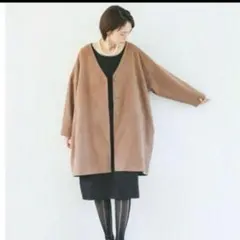 ナチュラン　Lintu Laulu ノーカラージャケット Freeサイズ