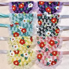 お正月チョーカー　10枚　つばき　犬用スタイ　トリミングチョーカー(A-86)