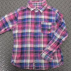 DOUBLE.B チェック柄長袖シャツ リバーシブル サイズ100cm