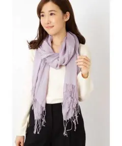 NATURAL BEAUTY BASIC ストール 無地 フリンジ