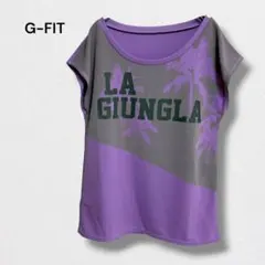 ジーフィット Tシャツ フレンチスリーブ フィットネス プリント トップス Mのサムネイル