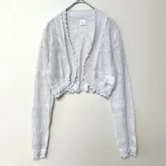 アクシーズファム　レースショートカーディガン　ボレロ　パール　ラメ　Ｍ　透け感